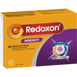 Photo of Redoxon Immunity Vitamin Blackcurrant Flavoured Effervescent Tablets 45 Pack 45.0x