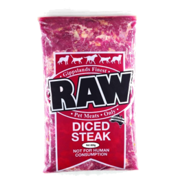 Photo of RAW Pet Meat Steak Diced 800g
