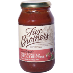 Photo of FIVE BROTHER'S PASTA SAUCE ROAST GARLIC AND RED WINE 500g