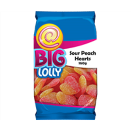 Photo of Big Lolly Sour Peach Hearts 160g