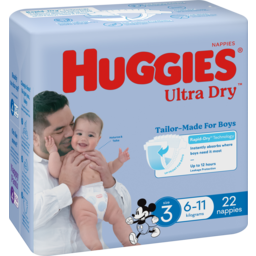 Photo of Huggies Ultra Dry Nappies Boys Size 3 (6-11kg) 22 Pack