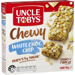 Photo of Uncle Tobys Chewy White Choc Chip Bars 6 Pack 6pk