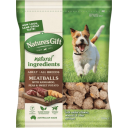 Photo of Natures Gift Meatballs With Kangaroo Peas & Sweet Potato Adult Dog Food