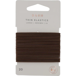 Photo of Dash Hair Ties Elastic Large Thin Brown 20 Pack