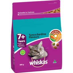 Photo of Whiskas 7+ Dry Cat Food Tuna & Sardine Flavours 800g Bag 800g