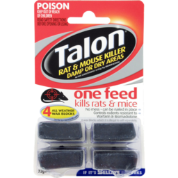 Photo of Selleys Talon One Feed Kills Rat & Mouse Wax Blocks Pest Control 4 Pack