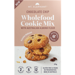 Photo of Mt Elephant Gluten Free Chocolate Chip Wholefood Cookie Mix 375g