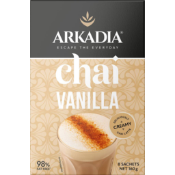 Photo of Arkadia 98% Fat Free Vanilla Chai Tea 8 Sachets 160g
