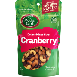 Photo of Mother Earth Deluxe Mix Cranberry 150g