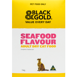 Photo of Black & Gold Adult Dry Cat Food Seafood Flavour 1kg