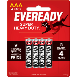 Photo of Eveready Black Label Super Heavy Duty Aaa Batteries 4 Pack