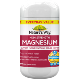 Photo of Natures Way High Strength Magnesium Film Coated Tablets 60 Pack