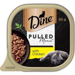 Photo of Dine Pulled Menu Adult Wet Cat Food With Chicken 85g Tray 85g