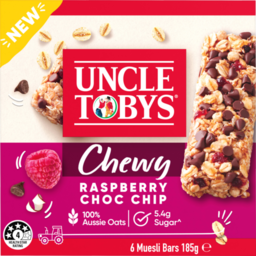 Photo of Uncle Tobys Chewy Rasp Choc Chip M/Bar 185gm
