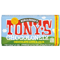 Photo of Tonys Chocolonely Ben & Jerry's White Chocolate Strawberry Cheesecake 180g