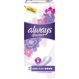 Photo of Always Discreet For Sensitive Bladder Long Plus Incontinence Liners 20 Pack