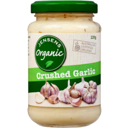 Photo of Jensens Organic Crushed Garlic 220g