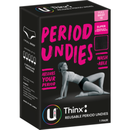 Photo of U By Kotex Thinx Period Underwear Black Briefs Size 18