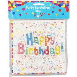 Photo of Korbond Party Serviettes Happy Birthday