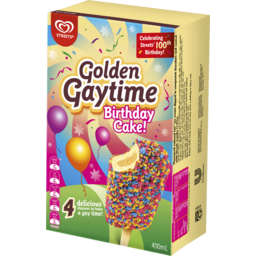 Photo of Golden Gaytime Birthday Cake Ice Creams 4pk