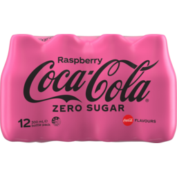 Photo of Coca-Cola Raspberry Zero Sugar Soft Drink Bottle 12x300ml
