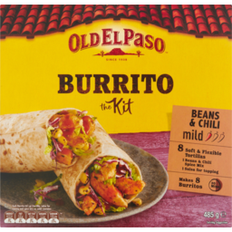 Photo of Old El Paso Original Beans & Chili Mild Burrito Kit 8 Pack