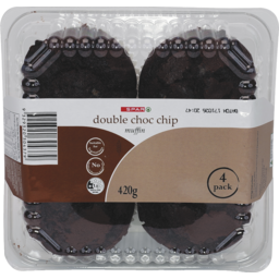 Photo of SPAR Muffin Double Choc 420gm 4pack