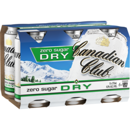 Photo of Canadian Club Zero Sugar Dry 6 X 375ml Cans 6.0x375ml