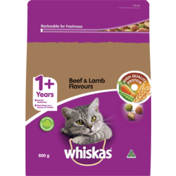 Photo of Whiskas 1+ Dry Cat Food Beef & Lamb Flavours 800gm Bag