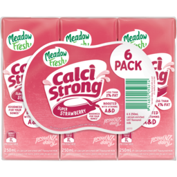 Photo of Meadow Fresh Milk UHT Calci Milk Strawberry 6 Pack
