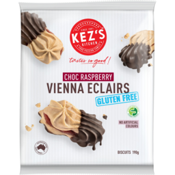 Photo of Kezs Kitchen Gluten Free Choc Raspberry Vienna Eclairs Biscuits 190g