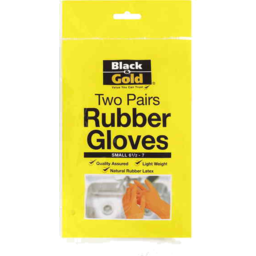 Photo of Black And Gold Rubber Gloves Small 2pk