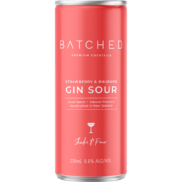 Photo of Batched Strawberry & Rhubarb Gin Sour 230ml Can
