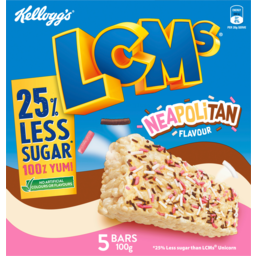Photo of Kelloggs Lcms Neapolitan 25% Less Sugar Bars 5 Pack