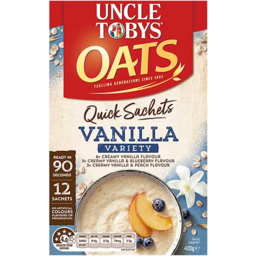Photo of Uncle Tobys Oats Quick Sachets Breakfast Cereal Vanilla Variety