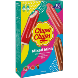 Photo of Chupa Chups Ice Cream Sticks Strawberry & Cream, Watermelon, Cola 10PK