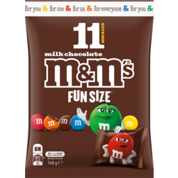 Photo of M&M’S Fun Size Milk Chocolate Snacks 11 Mini Bags 148g