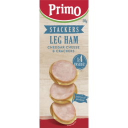 Photo of Primo Stackers Leg Ham, Cheddar Cheese & Crackers 50gm