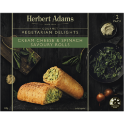 Photo of Herbert Adams Gourmet Vegetarian Delights Cream Cheese & Spinach Savoury Rolls 2 Pack 2x440g