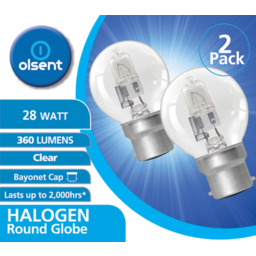 Photo of Olsent Halogen 28w Bayonet Cap Clear 2 Pack