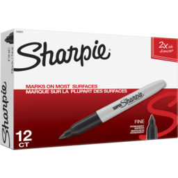Photo of Stationery, Sharpie Super Permanent Markers Black 12-pack