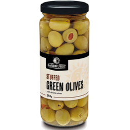 Photo of Sandhurst 100% Spanish Olives Stuffed Green Olives 350g