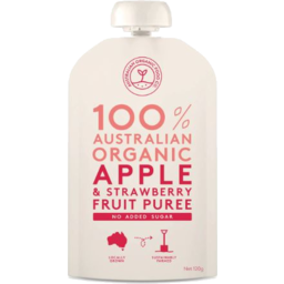Photo of Australian Organic Food Co Fruit Puree Apple & Strawberry