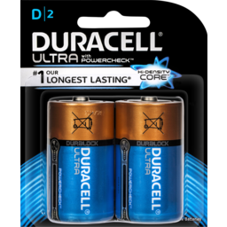 Photo of Duracell Ultra Hi-Density Core Powercheck D Alkaline Batteries 2 Pack