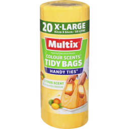 Photo of Multix Colour Scents Handy Ties Tidy Bags X-Large 20 Pack | Citrus Scent 