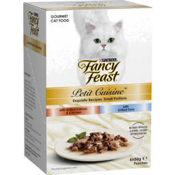 Photo of Fancy Feast Adult Petit Cuisine Salmon & Chicken And Tuna Grilled Wet Cat Food 6x50g