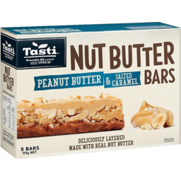 Photo of Tasti Peanut Butter & Salted Caramel Nut Butter Bars 5 Pack 175g