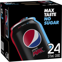 Photo of Pepsi Max No Sugar Soda Soft Drink 24 Pack 375ml
