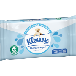 Photo of Kleenex Flushable Wipes Fragrance Free 36 Pack