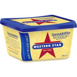 Photo of Western Star Soft 'N' Less Salt Spreadable Butter 500g